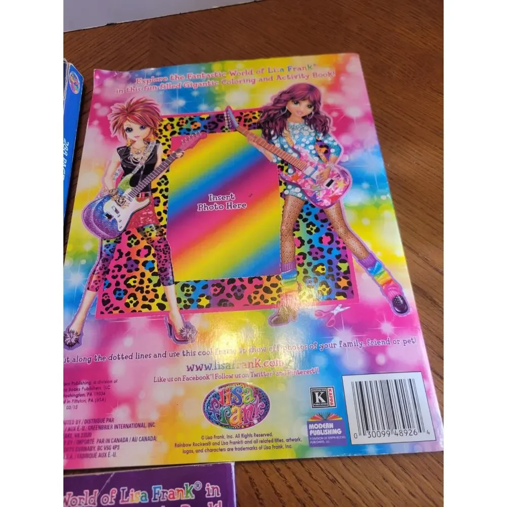 Lot of 3 Lisa Frank Children Girls‎ Paperback Giant Activity and Coloring Books